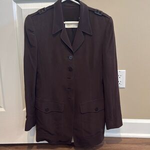 Long brown (army greenish brown) Dana Buchman blazer